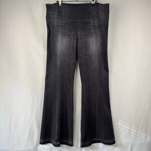 Lucy IndiGO Black Gray Wash High Rise Wide Flare Stretch Jeans NWT Size XL